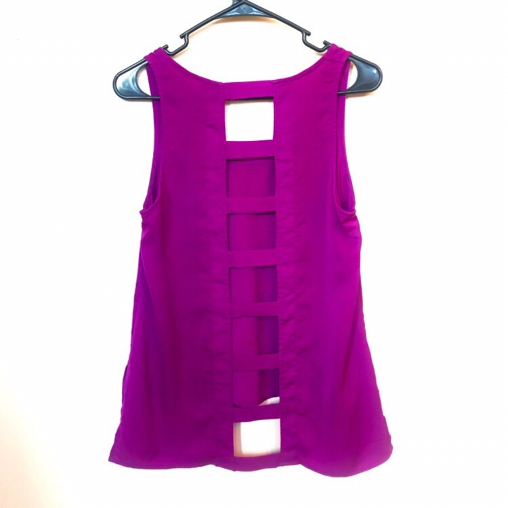 Ark & Co Fuchsia Cutout Back Tank Top